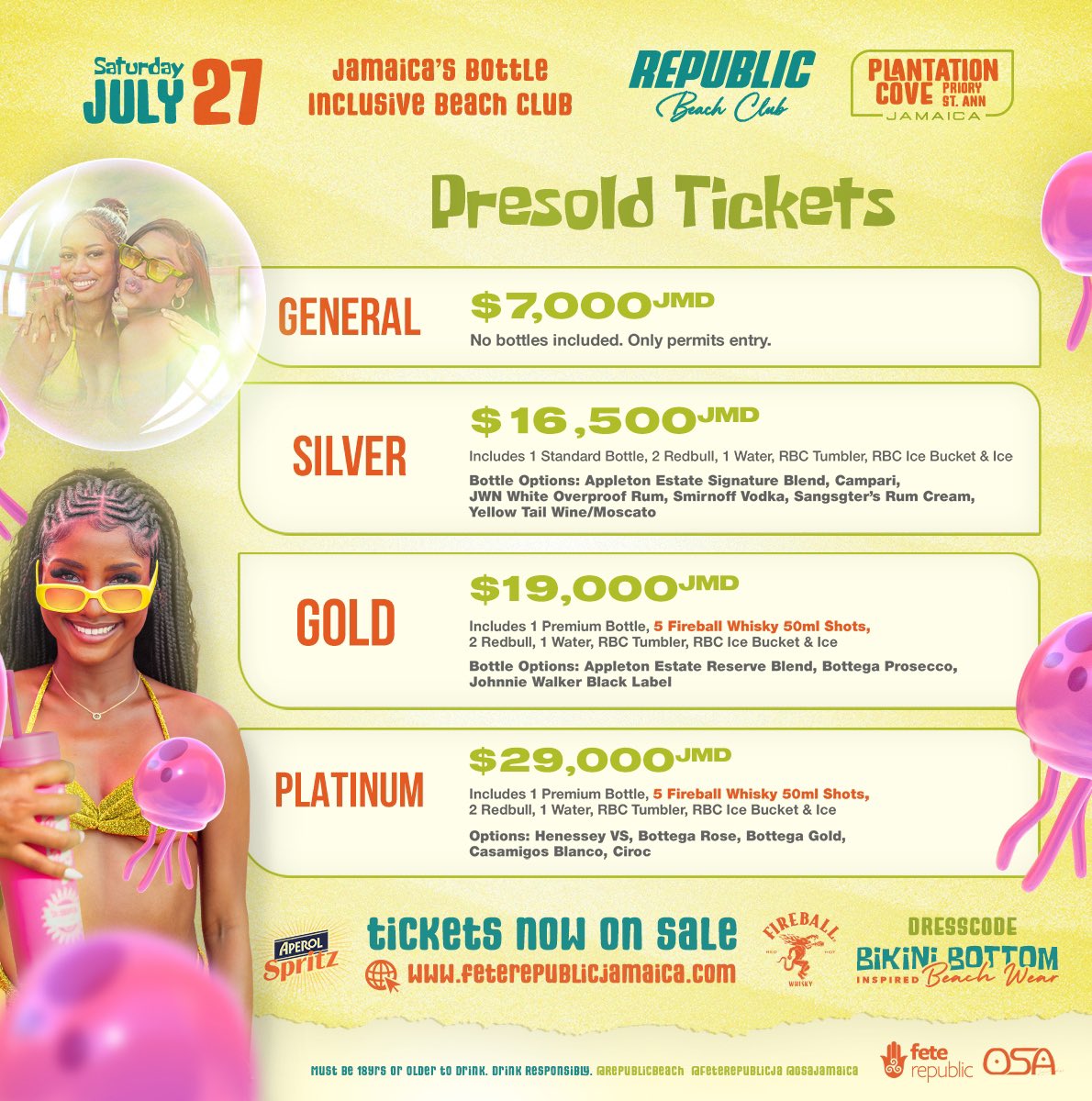 FeteRepublicJa's tweet photo. Presold @RepublicBeachJa tickets are NOW AVAILABLE!

Get yours here ⬇️
https://t.co/Se9TAotc9g

This summer we’re taking you to Bikini Bottom!

🗓️ Saturday July 27 
🏖️ Plantation Cove, St Ann, Jamaica

#RepublicBeachClub #RepublicBeach #FeteRepublicJa #OSAJamaica https://t.co/U41zwFgrnZ
