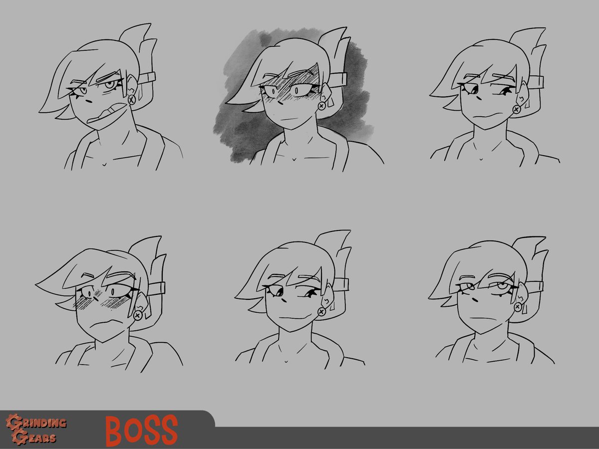 GrindingGearsOF's tweet photo. Last new character design for a while. This is your Boss, a tired, grumpy woman who just wants to get her job done and go home. https://t.co/TC1IWxWMjr