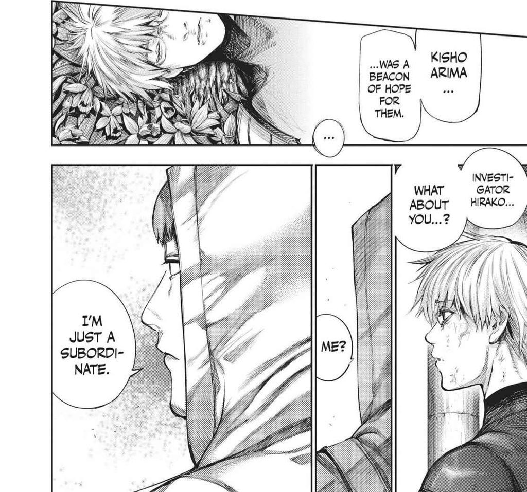 We always talk about kaneki’s reaction to arima’s death BUT hirako’s one HITS