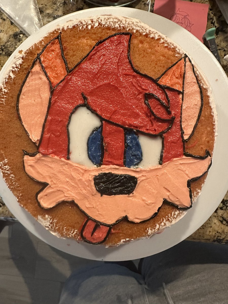 Random cake me and my sister made-
<a href="/Boringwolf1/">Small Red Fox Andri</a> sona :)