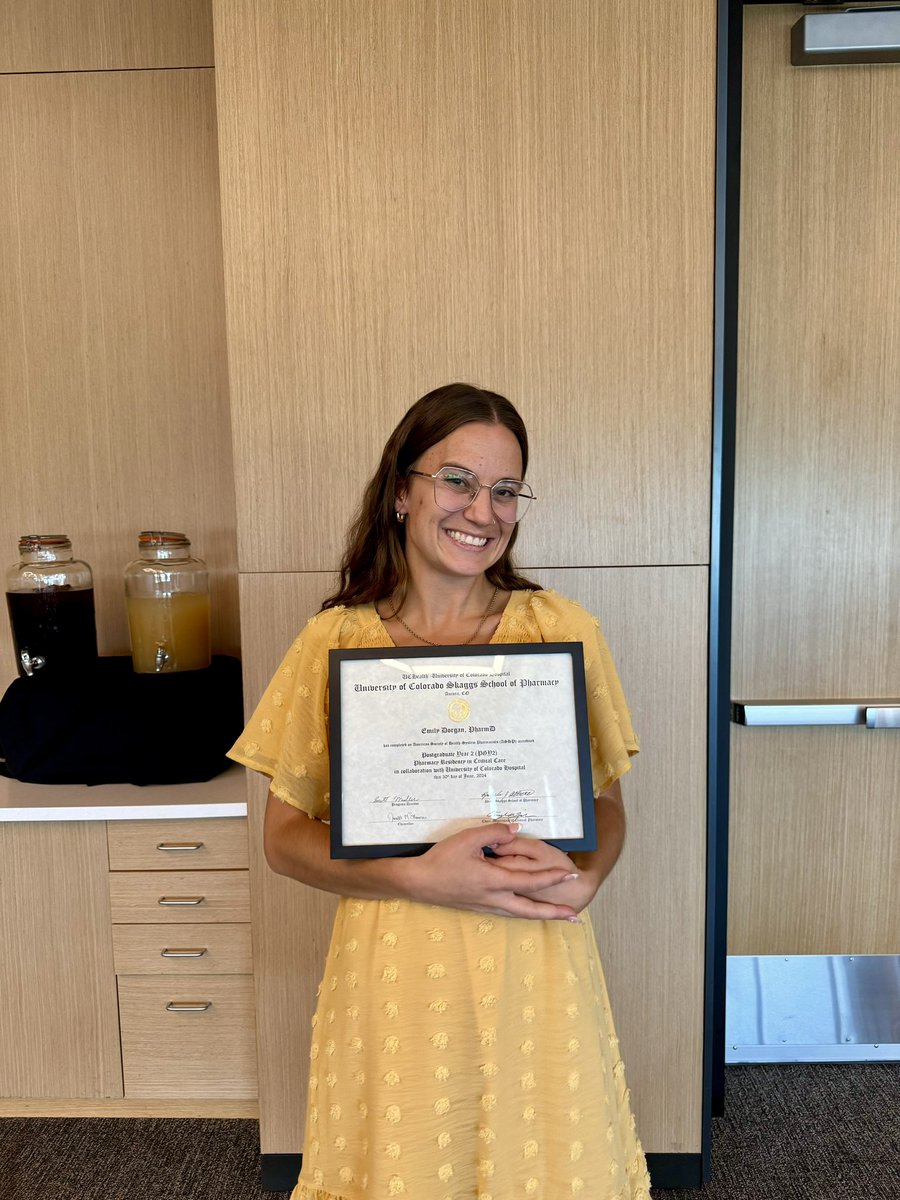 It’s been a long time coming, but I am officially a Critical Care pharmacist 🥹 couldn’t have done it without my the wonderful preceptors, mentors and friends at <a href="/CURxPGY2CC/">CU Rx Critical Care PGY2</a>
