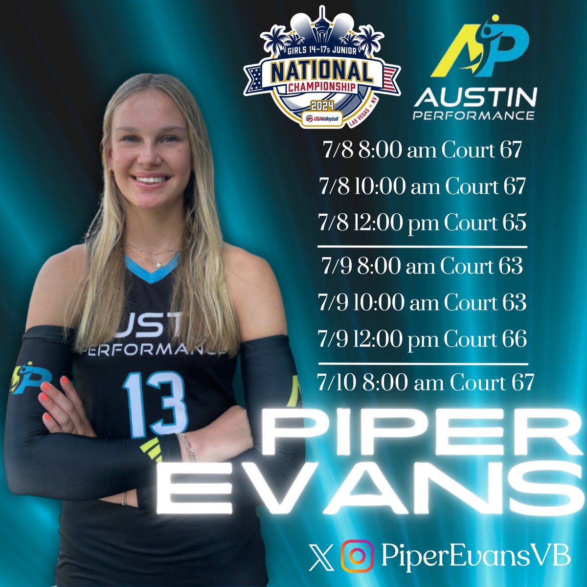 Schedule for Girls Junior National Championship! Hope to see your there 🏐💪