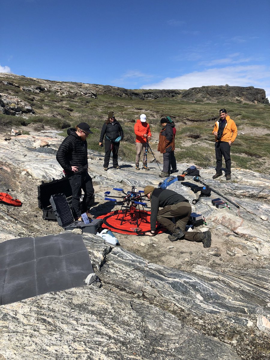 Field work at the margin of the ice cap today with Arctic REU