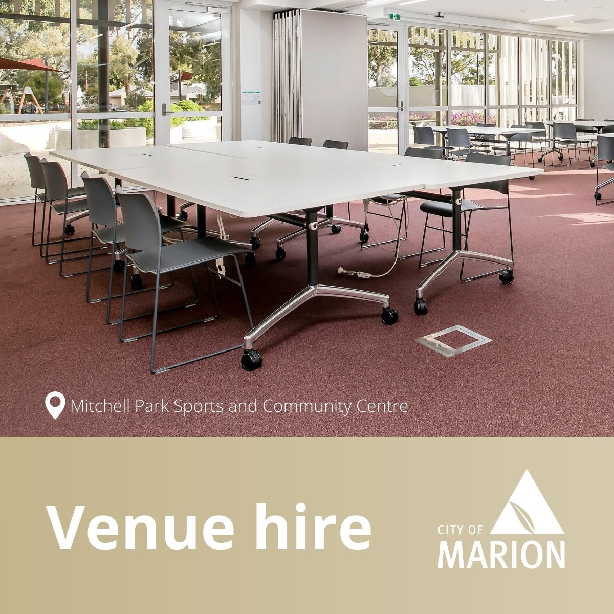 Need a space for your next workshop, corporate function, or small conference? 

Look no further than the City of Marion! Our affordable local options are just a click away with our SpacetoCo booking system. 

Visit us at marion.sa.gov.au/venue-hire and find your ideal venue.