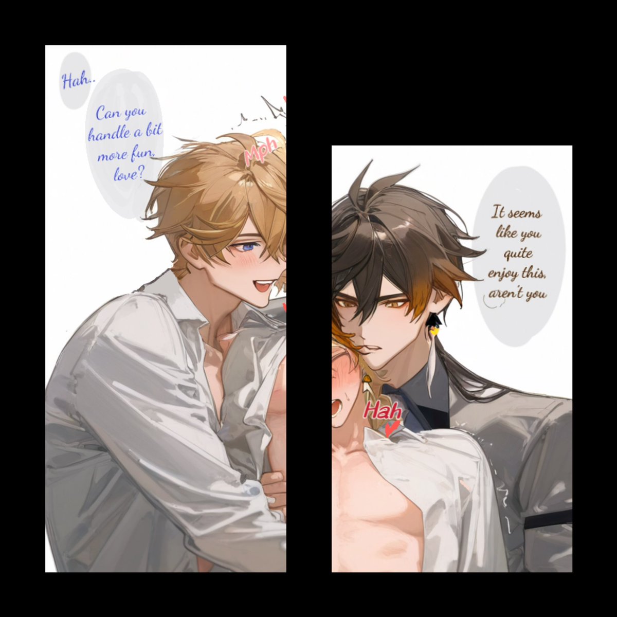 RougeBeans's tweet photo. Childe/Zhongli ✖️ Aether 
Full version on 👉 𝓹𝓪𝓽𝓻𝓮𝓸𝓷 https://t.co/nVvdEprl97