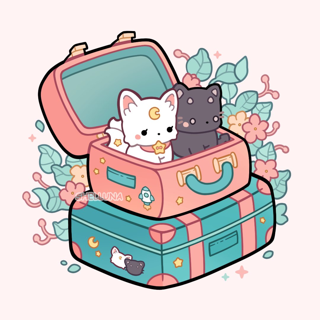 Shelluna_'s tweet image. Destination: The Moon 🚀🌙

Featuring my characters, Luna the moon fox and Karma the demon cat. Experimenting with bold lines and colors. I feel like I gravitate towards pinks and greens a lot. lol

Last week of #summerartivity24 : Vacation

#kawaiiart #shelluna #cozyart