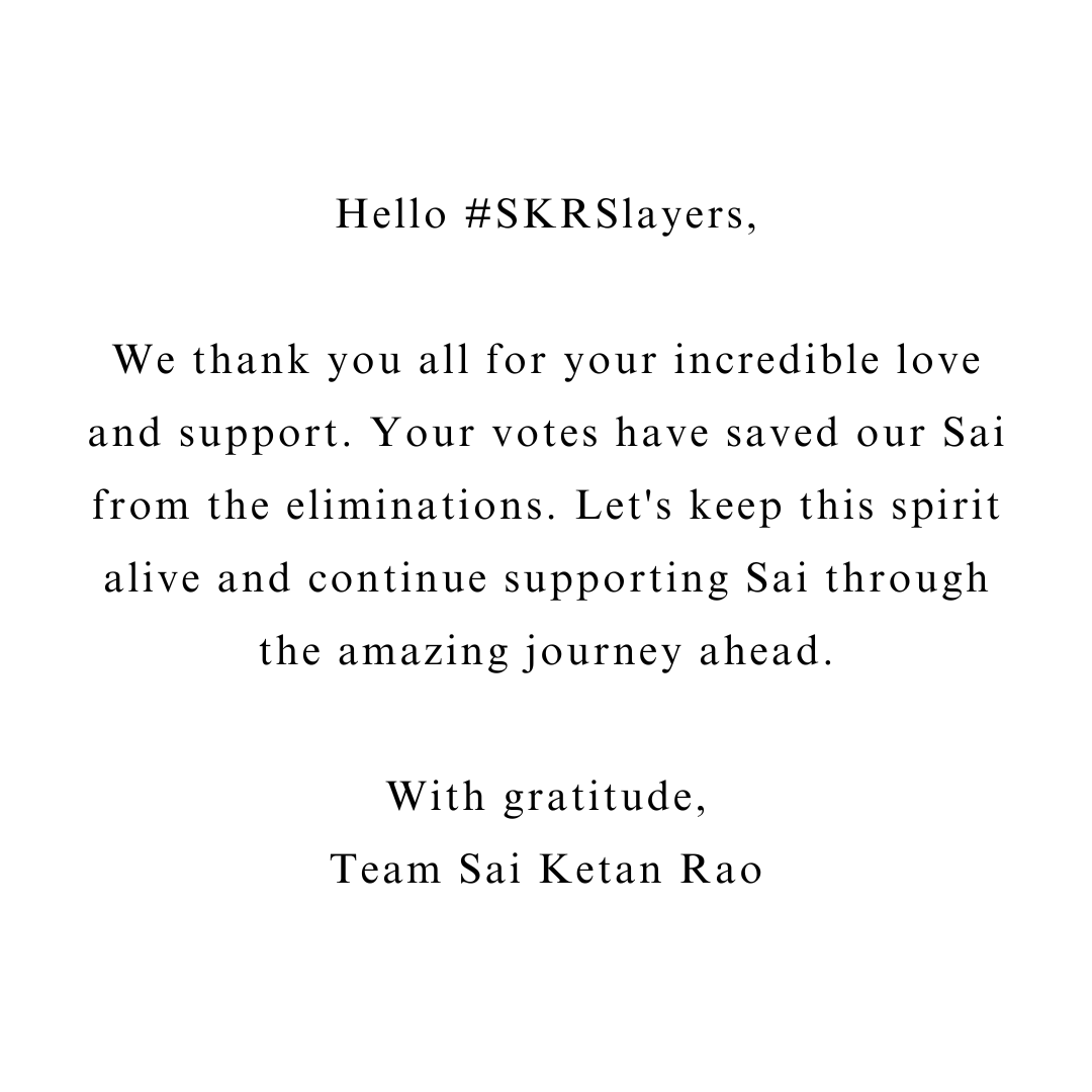 TeamSaiKetanRao's tweet photo. To all the SKR Slayers 🫶🏼 Thank you for being so supportive and loving since day 1! Looking forward to this exciting journey with @saiketanrao ahead 😍🥳

#SaiKetanRao #SaiForTheWin  #LoveYouSKR #SKRForTheWin #SKRSlayers #SupportSai #TeamSKR #SaiVibesOnly #SaiKiJai #BiggBossOTT https://t.co/GoSGB5Jum3