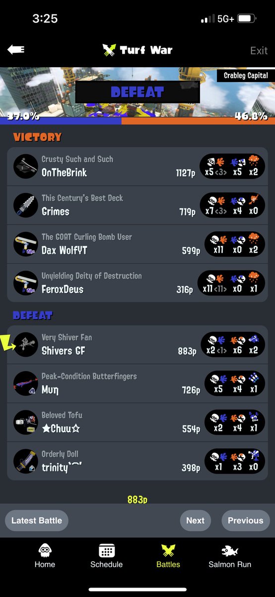 LookItsBria's tweet photo. @DaxWolf77 Was this you bc that was the wildest splatoon match I’ve ever played https://t.co/R8cgzzQOmi