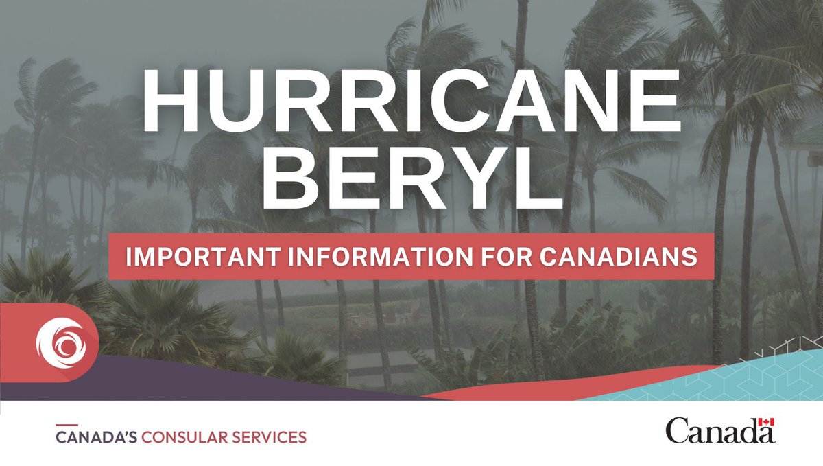 Canada in Barbados and the OECS (@canhcbarbados) on Twitter photo 1/2 📢 Canadians are advised to avoid non-essential travel to #Barbados #Grenada #SaintLucia and #StVincentAndTheGrenadines due to #HurricaneBeryl
Consult our full advice 👉 travel.gc.ca/travelling/adv…
<a href="/TravelGoC/">Travel.gc.ca</a> #CanadaCaribbean 1/2 📢 Canadians are advised to avoid non-essential travel to #Barbados #Grenada #SaintLucia and #StVincentAndTheGrenadines due to #HurricaneBeryl
Consult our full advice 👉 travel.gc.ca/travelling/adv…
<a href="/TravelGoC/">Travel.gc.ca</a> #CanadaCaribbean