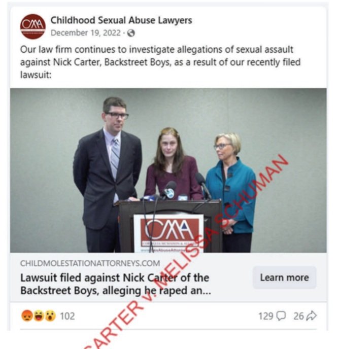 cheapandbrittle's tweet image. Remember when Shay's lawyers bought Facebook ads and encouraged others to "come forward"? Don't be surprised when there are more allegations, all filtered through these attys of course. I'm only surprised more haven't lied for some quick cash
#istandwithnickcarter
#abuseofprocess