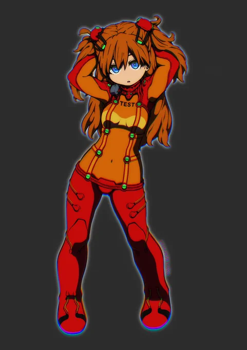 どうしても気になるところがあったので直した。 #エヴァ #アスカ
