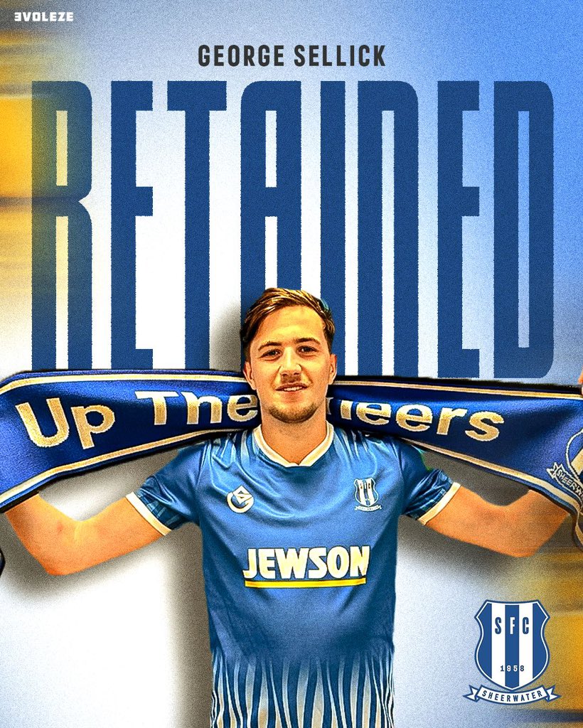 Sheerwaterfc's tweet photo. Super Sellick Signs ✍️

The club are pleased to retain our very own Ginola 👀 for this coming season.

Manager TJ says” George is a maverick of a player, loves a 1v1 duel, going past players creating and scoring goals. An asset to the team.”

Up The Sheers! #UTS https://t.co/yirvasPnAR