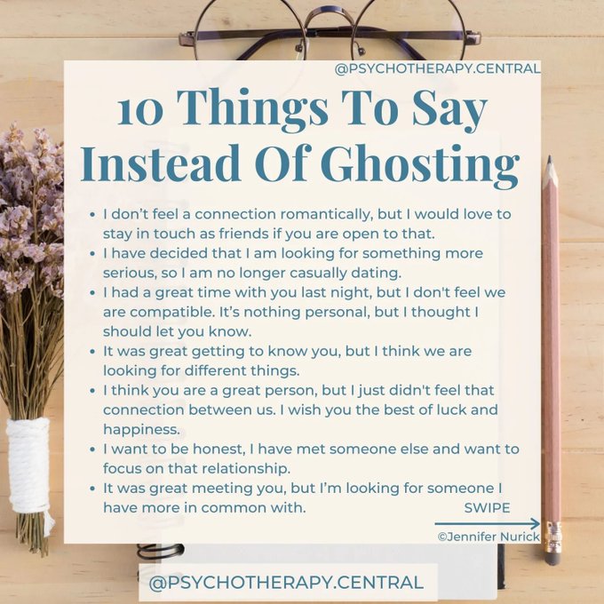 In case you are not good with words, try doing this instead of hurting the other person by disappearing