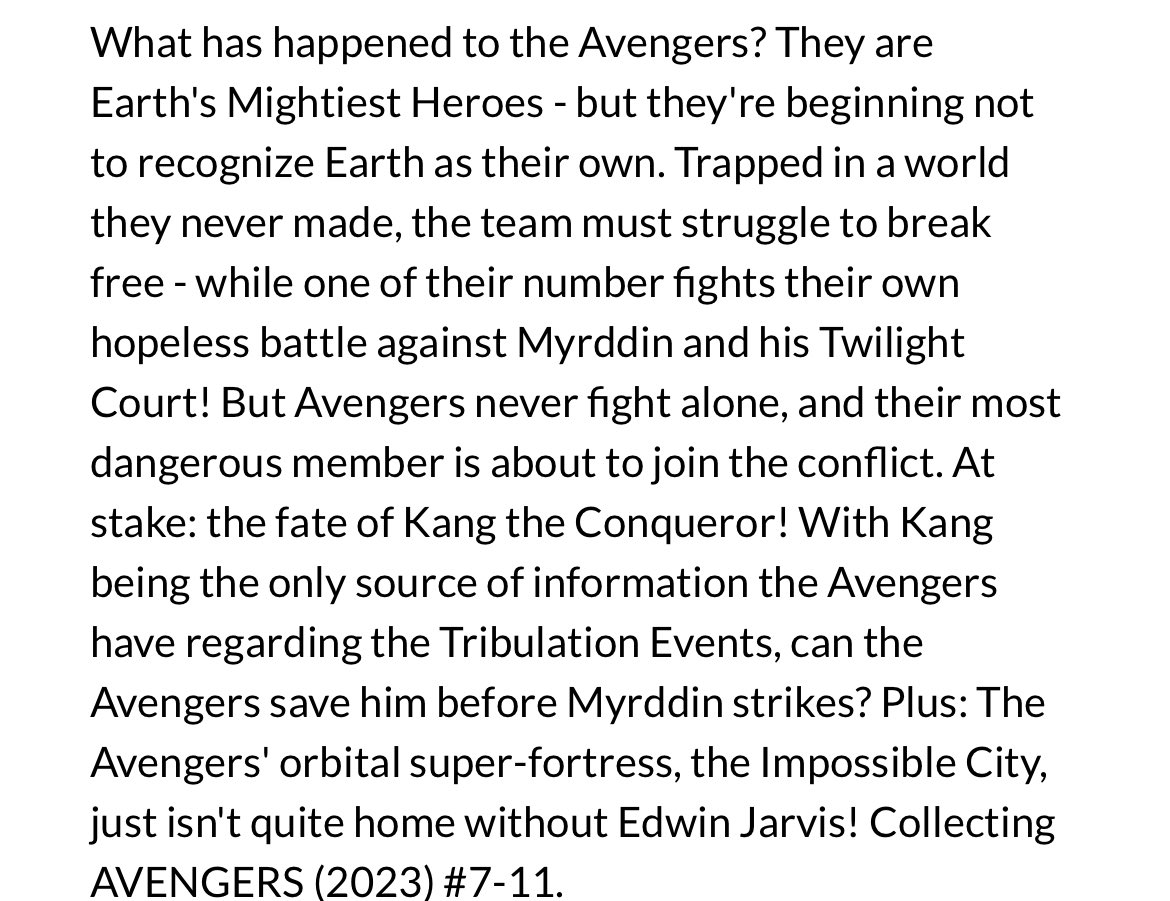 dano_cosmic's tweet photo. New ✨#MarvelCosmic✨ #comics this week for #NCBD (7/3/24)
✨
Avengers by Jed MacKay TPB Vol. 3 - Twilight Dreaming
✨
W-#JedMacKay,A-#CFVilla, cover by #StuartImmonen
✨
#Avengers #TwilightCourt #Kang #Marvel #MarvelComics https://t.co/8mgQo5dibG