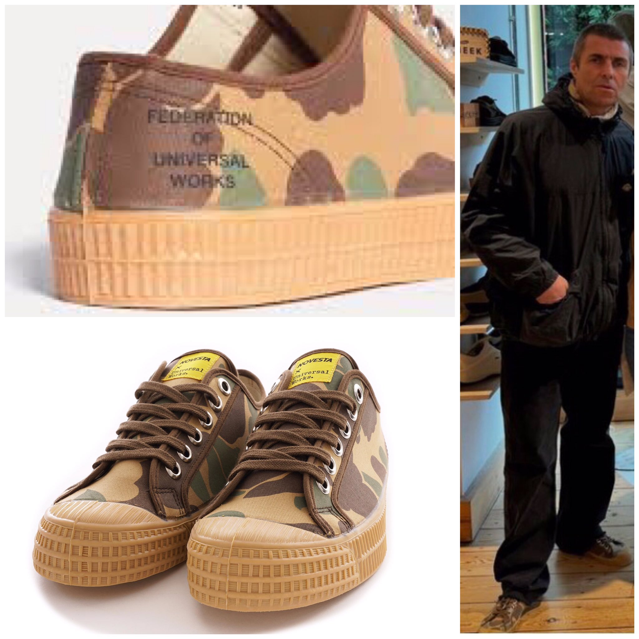 Liam Gallagher Wears on X Liam Gallagher wears Novesta x Universal Works Star Master Camo https t 2V9VMzYjMe X