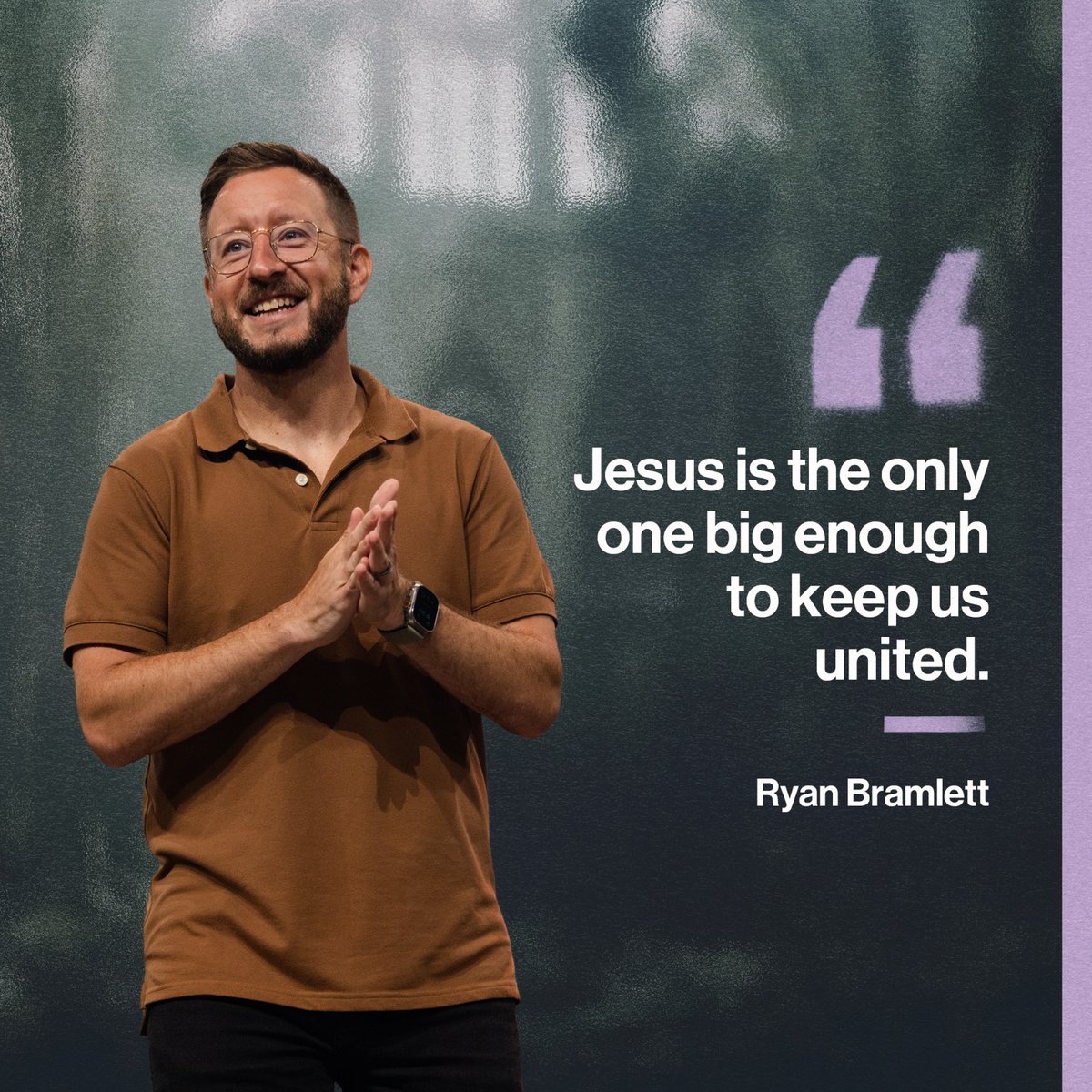 There are a thousand little things that could divide us, but Jesus is the only one big enough to keep us united. 👏