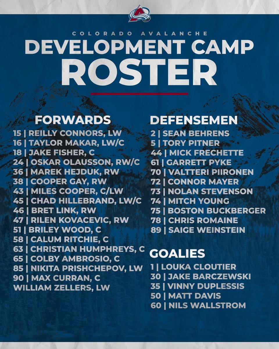 Our Development Camp roster is set!

#GoAvsGo