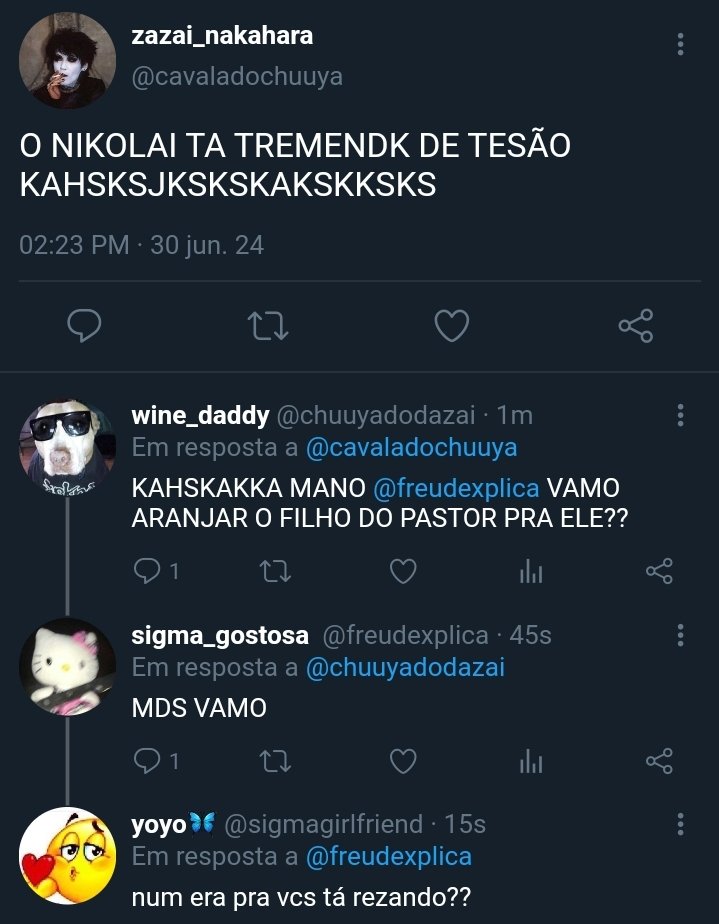 nakachuulover2's tweet photo. #fyolai AU ☆~
Onde Sigma perde uma aposta e leva seus amigos para o culto da assembleia de Deus. https://t.co/2znED6RjSI