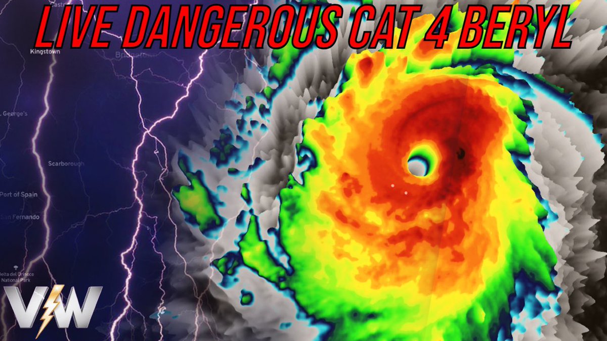 twzofcpage's tweet photo. We are continuing to provide LIVE coverage on dangerous Major Hurricane #Beryl as it nears the Lesser Antilles. Tune into our YT channel for more information!
https://t.co/TfrFnxBNgJ
#tropics #tropicswatch #weather https://t.co/AgfgmCXwrC