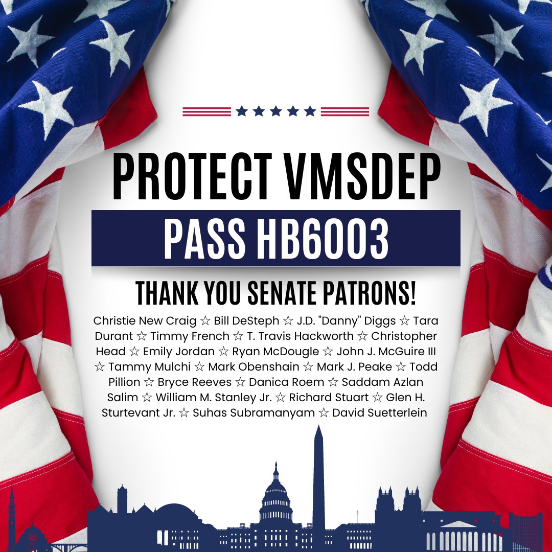 vmsdepfriends's tweet photo. Thank you, @VaHouse , for your bipartisan support; it shows your care and concern for the veteran community and first responders. @VASenate we appreciate the patrons who have stepped up to support Virginiaโs Military Veterans and First Responders. Thank you! #vmsdep #fullrepeal https://t.co/VwOpzazcf5