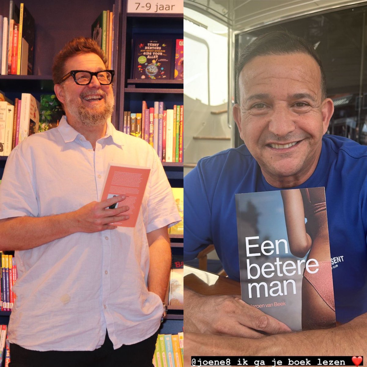 Joene8's tweet photo. Gister boekpresentatie van mijn debuutroman mijn boek overhandig aan @martinkoolhoven en vandaag mijn boek overhandig aan @najibamhali.
speciale dank aan Petra en Bert van jachthaven @devioolsleutel en aan @samantharevet 
Bestel via: https://t.co/opB9OZhTOP
@denieuweboekhandel https://t.co/xC2iZhfnNV