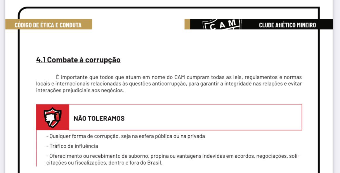 Boa tarde, <a href="/Atletico/">Atlético</a> <a href="/rubensmenin/">Rubens Menin</a> <a href="/rafaelmeninsouz/">Rafael Menin</a>.
Vão rasgar o código de ética do Clube pra proteger o Lamounier?