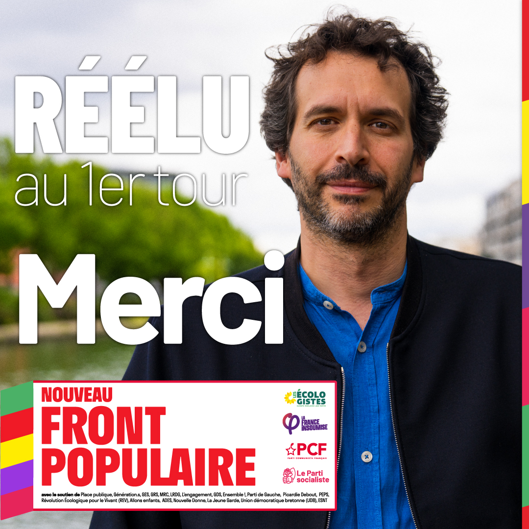 LachaudB's tweet photo. Réélu au 1er tour

Merci aux milliers de voix qui se sont exprimées en faveur du #NouveauFrontPopulaire à Aubervilliers et Pantin. Je m'efforcerai d'être digne de votre confiance 

Dès demain, partout en France, soyons nombreux pour battre Le Pen et Bardella

#Legislatives2024 https://t.co/9uaZEYd0F4