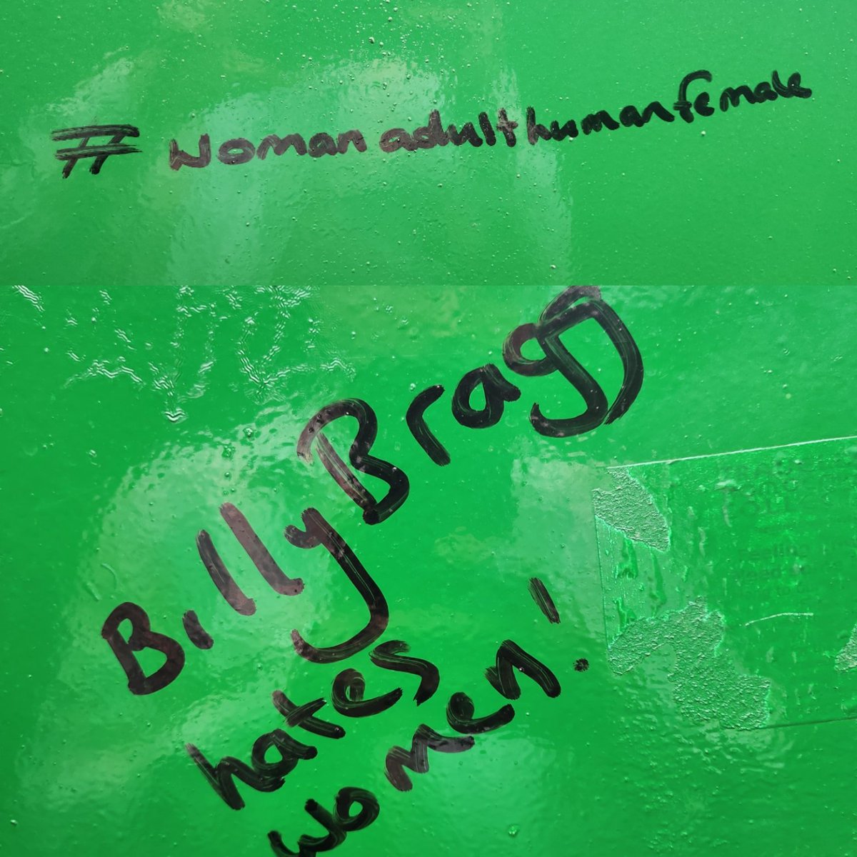 The terfs are at <a href="/glastonbury/">Glastonbury Festival</a> and they came armed with Sharpies 🙄🖕

<a href="/billybragg/">Billy Bragg</a> #Glastonbury2024 #GlastonburyFestival #shutthefuckupyoustupidfuckingterf @Lambrini_Girls