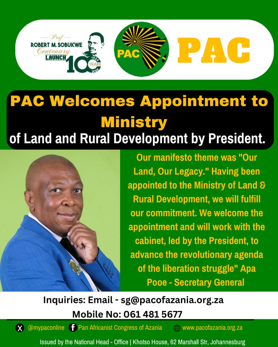 Pan Africanist Congress of Azania (PAC) tweet media