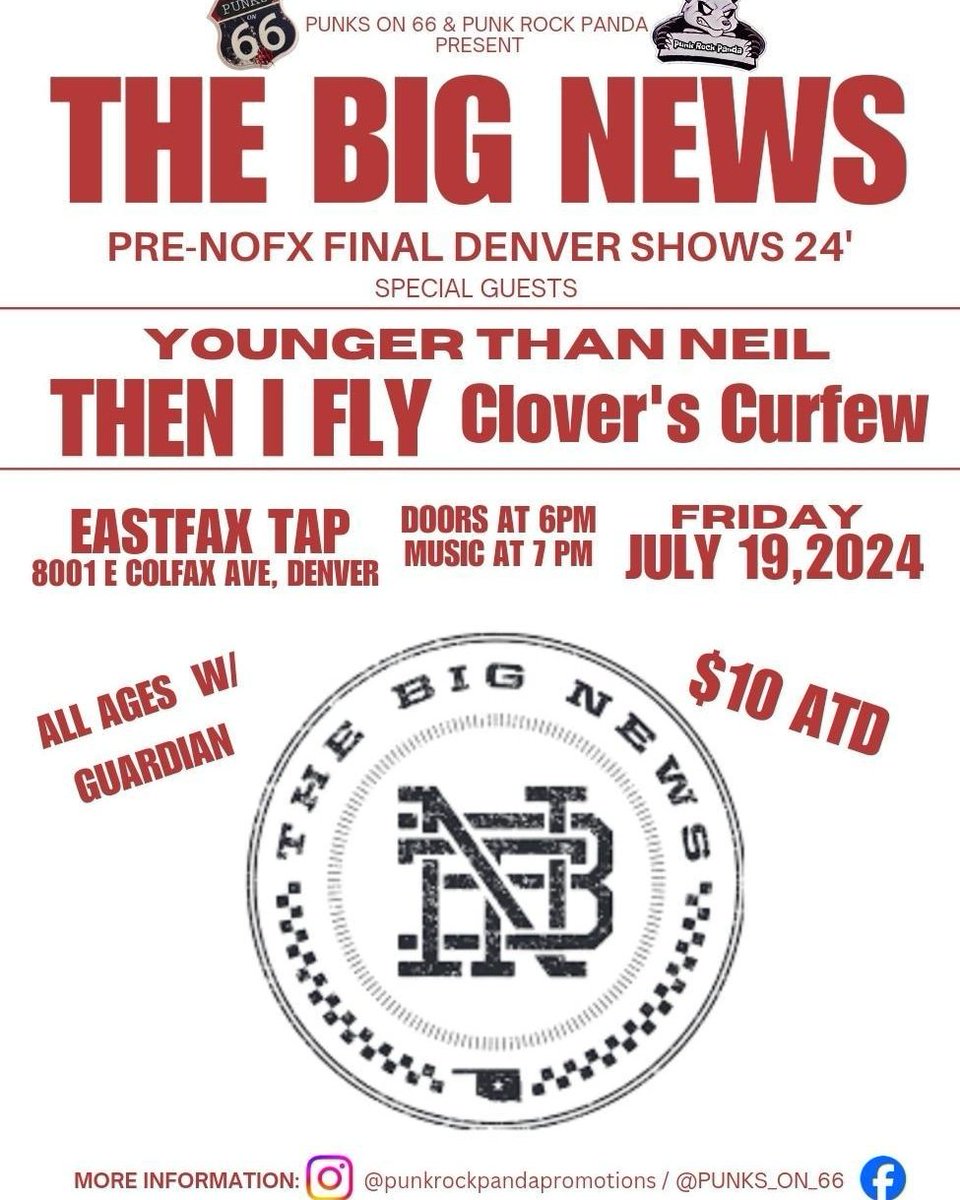 We got another show. Pre-No-More-NOFX show party. RIP to the linoleum legends! Let's send em out in style