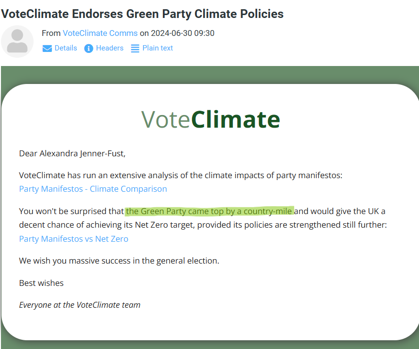 greenalexjf's tweet photo. Great to see the Green Party manifesto wins on climate; that's why we need strong Green voices pushing the next government to deliver them. #VoteGreen https://t.co/AIYZTVM4wl
