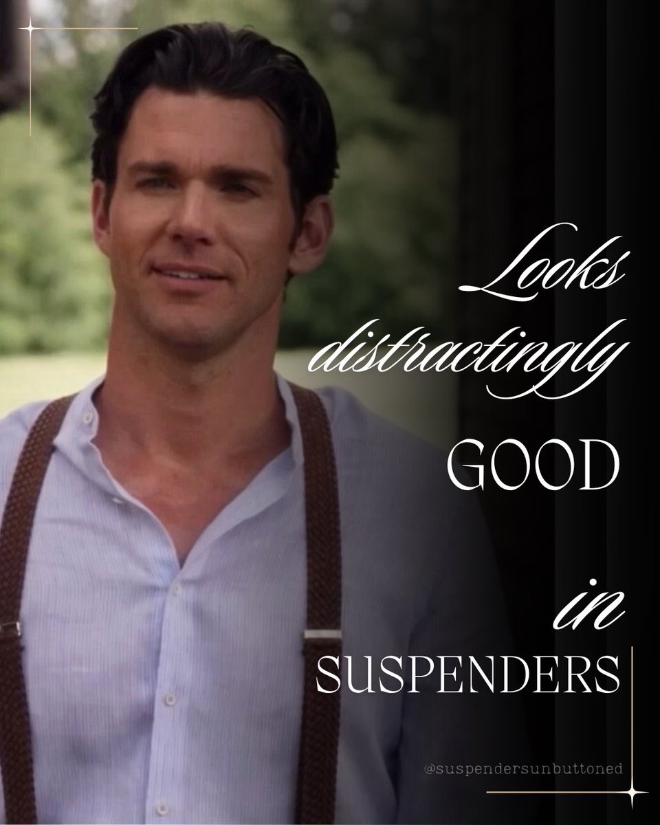 Looks distractingly 
good in SUSPENDERS 
Episode 1 Sunday 

Elizabeth likes this look too😉

Are you team light shirt and suspenders?
Do you think Elizabeth is a fan?

<a href="/kevin_mcGarry/">Kevin Mcgarry</a> #suspenders #McGarries  #WCTH #Hearties #whencallstheheart <a href="/hallmarkchannel/">Hallmark Channel</a>