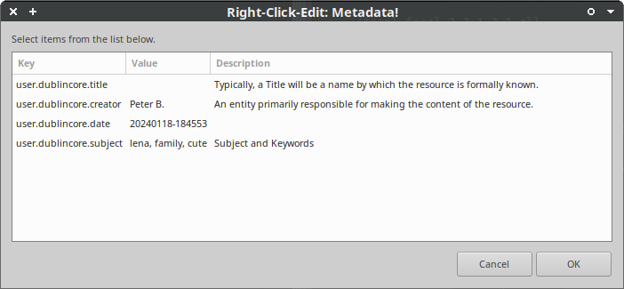 pjotrek_b's tweet photo. #ProofOfConcept #QuickHack to get a GUI for right-click-edit metadata on #Linux, using #zenity "list dialog" in a #bash script:

https://t.co/xewhloUS5c

TODO: rewrite in #Python

NOTE: The key/value metadata shown is read *from the filesystem* - over #Samba. 😎 https://t.co/XtcEo7gdcC