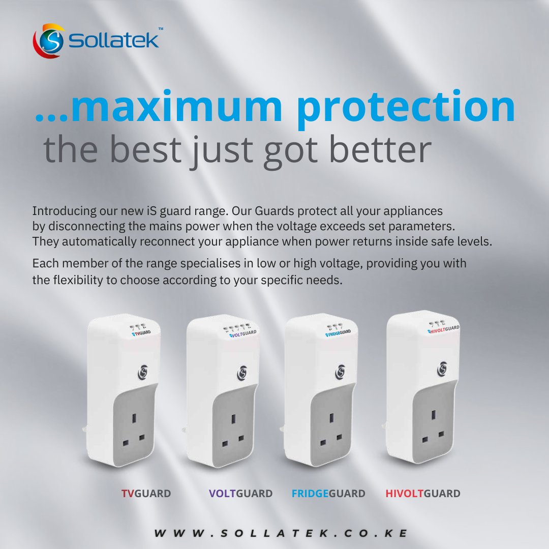 Meet the new iS Guard range! ⚡🔒 Protect your appliances with smart voltage management, ensuring safety and flexibility for all your power needs. #iSGuard #HomeProtection #Sollatek