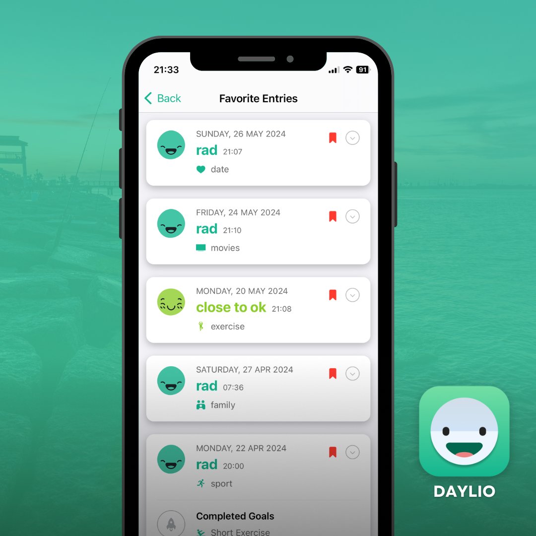 hellodaylio's tweet photo. Did you know you can MARK📍 your best moments as FAVORITES❤️ in Daylio? Just tap on an entry, select “Mark as Favorite,” and a little RED📌 bookmark will appear.

Stay ORGANIZED🧮 with DAYLIO!📲

#Daylio #MoodTracker #FavoritesFeature #FavoriteEntries #ThingsToTrack #App https://t.co/PbbU6VRpDI