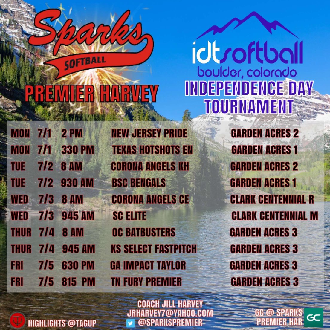 Excited for Colorado this week to play in IDT!!🚨🚨 Here is our schedule below!! <a href="/RamblersSB/">Loyola Softball</a> <a href="/LUCCoachAbbott/">Alicia Abbott</a> @SparksPremier
