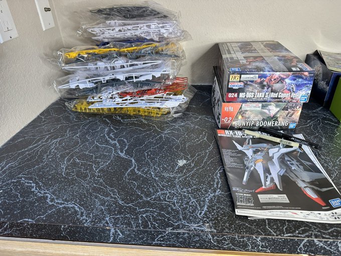 Slowly organizing that built in desk to be my hobby corner