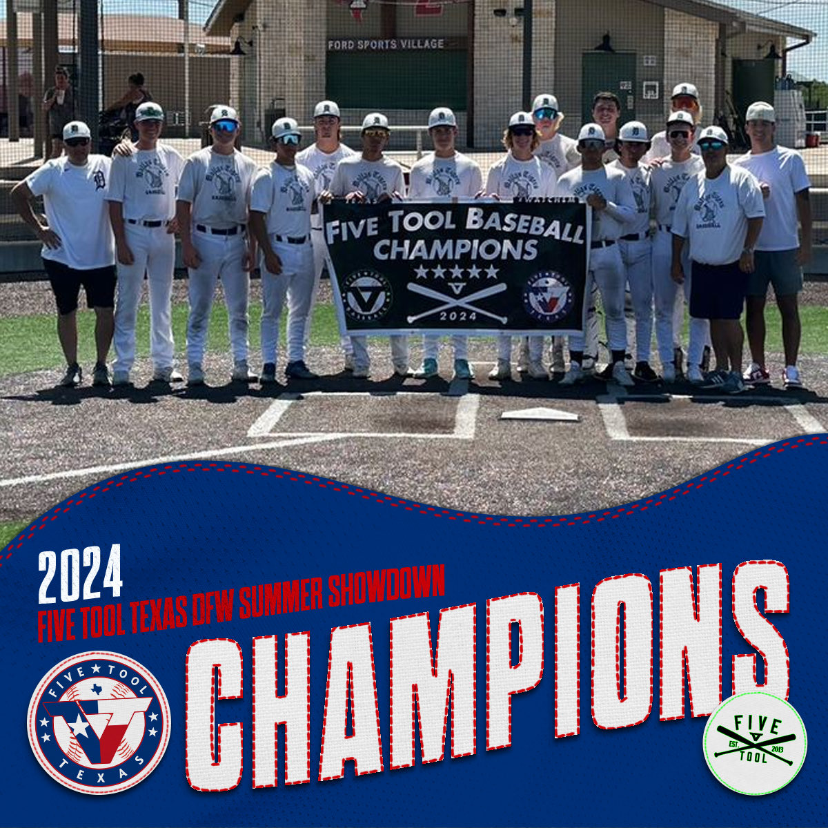 🏆CHAMPIONS🏆

Congrats to <a href="/DTigerBaseball/">Dallas Tigers</a> V on winning the 16U National Division of the <a href="/FiveTool/">Five Tool Baseball</a> Texas DFW Summer Showdown!

#WatchEm