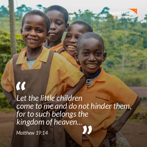 WorldVisionGH's tweet image. Jesus said, “Let the little children come to me, and do not hinder them, for the kingdom of heaven belongs to such as these.” #sundayvibes #scripturestudy #happysunday #bibleverseoftheday