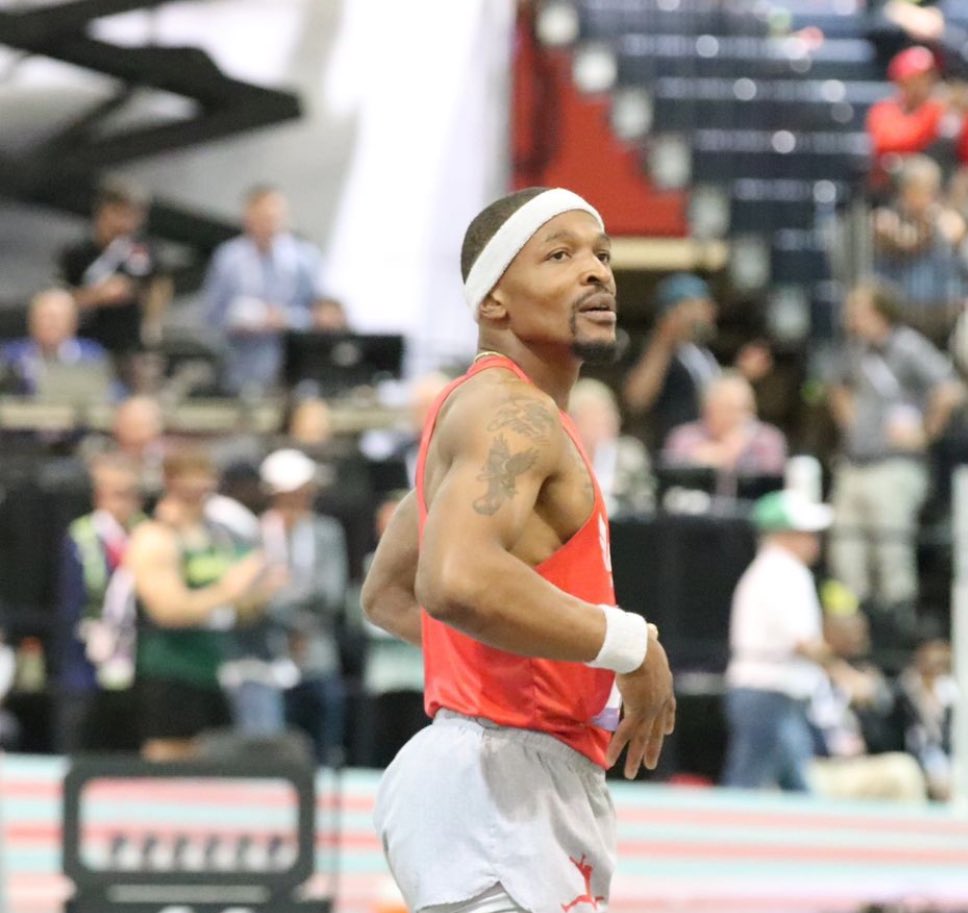 HTEAGLETRACK's tweet photo. Best of luck today to our very own Triple jump record holder Chris Cater today at the Olympic Trials . Her will jump at 5:55 on peacock . #Eaglespeed https://t.co/HhqNS9JjnH