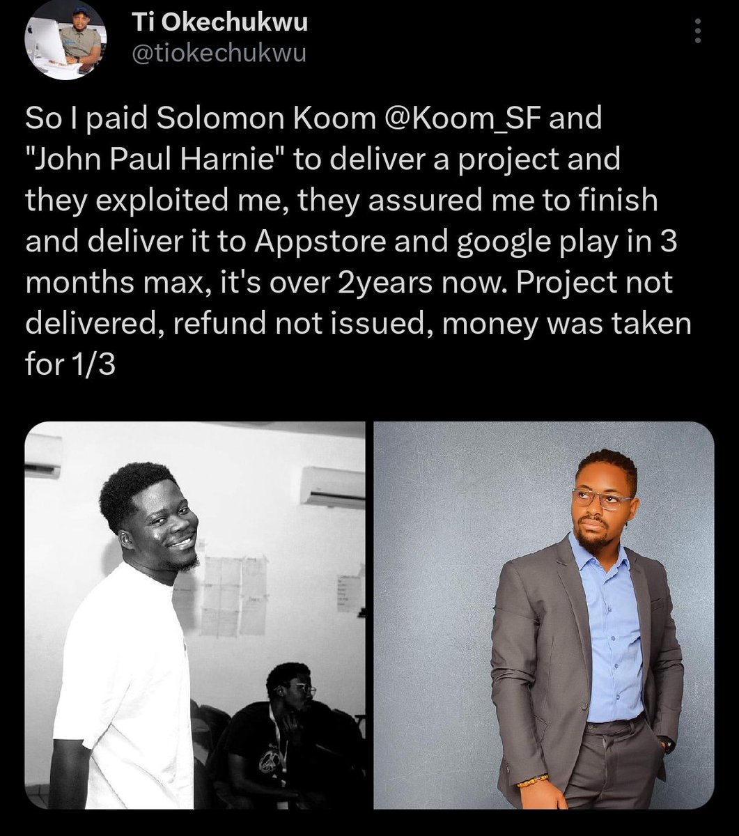 CentOddsTips's tweet image. Dear @Koom_SF Solomon Koom and John Paul Harnie, I know both of you feel nothing will happen but when something starts happening, make sure you can fix it, ensure you can fight it, ensure you can sleep in peace, ensure your home nobody cries. for now, Good luck with your fraud.