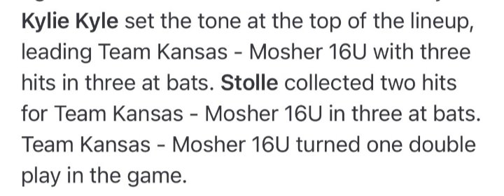 Had a great time with my team last weekend in St. Louis for the Top Gun Gateway Tournament. I batted .517 on the weekend raising my season average to .413 with 11 doubles on the season. Really looking forward to the rest of the year with a great team!