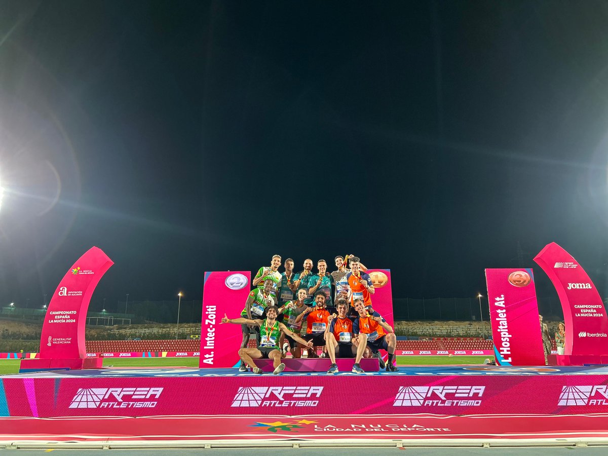 PODIO - 4x400 m 🚹  #CEAtletismo

🥇 <a href="/atletismoplayas/">CA Facsa Playas de Castellón</a> 3:08.15
🥈 <a href="/atletismozoiti/">Atletismo Intec Zoiti</a> 3:08.63
🥉 <a href="/LHospiAtletisme/">L'Hospitalet Atletisme</a> 3:09.01

👏👏👏

📺 <a href="/teledeporte/">Teledeporte</a>
📺 Multiview (concursos) bit.ly/4cn8GcC
📊 bit.ly/3VM1tvJ