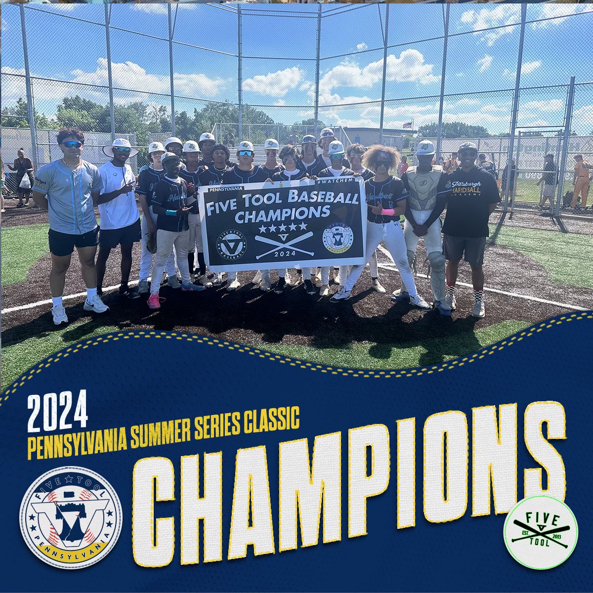 Five Tool Pennsylvania (@fivetoolpa) on Twitter photo 🏆CHAMPIONS🏆
Congrats to <a href="/PGH_Hardball/">Pittsburgh Hardball Academy</a> on winning the 15/16U Division of the <a href="/FiveTool/">Five Tool Baseball</a> Pennsylvania Summer Series Classic!
#WatchEm 🏆CHAMPIONS🏆
Congrats to <a href="/PGH_Hardball/">Pittsburgh Hardball Academy</a> on winning the 15/16U Division of the <a href="/FiveTool/">Five Tool Baseball</a> Pennsylvania Summer Series Classic!
#WatchEm