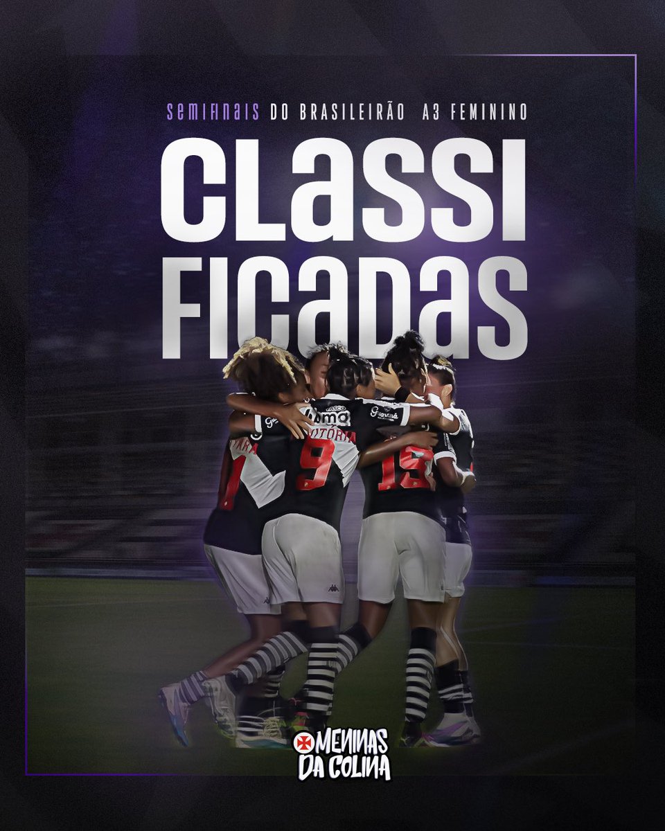 SEMIFINALISTAS! 💢🤩

Garantidas na série A2 do Brasileiro, as #MeninasDaColina estão classificadas para as semifinais da competição. Vamos, Vasco! 💪 

#VascoDaGama
