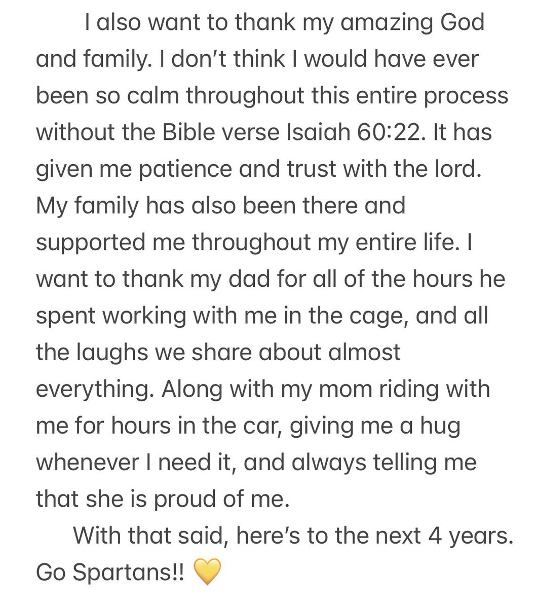 Here’s to the next 4!!💛💛<a href="/CarEliteNCorg/">@CarolinaEliteOrg</a> <a href="/MaddalunaDave/">Dave Maddaluna</a> <a href="/coachbreneman/">Janelle Breneman</a> #gospartans