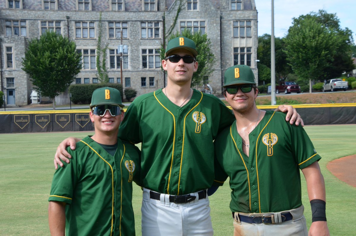 Grown local! Brayden Leonard, Dawson Stevens and Holden Baker grew up playing at Murphey Candler Baseball... Now they are playing for Brookhaven's hometown team! Antlers Up!