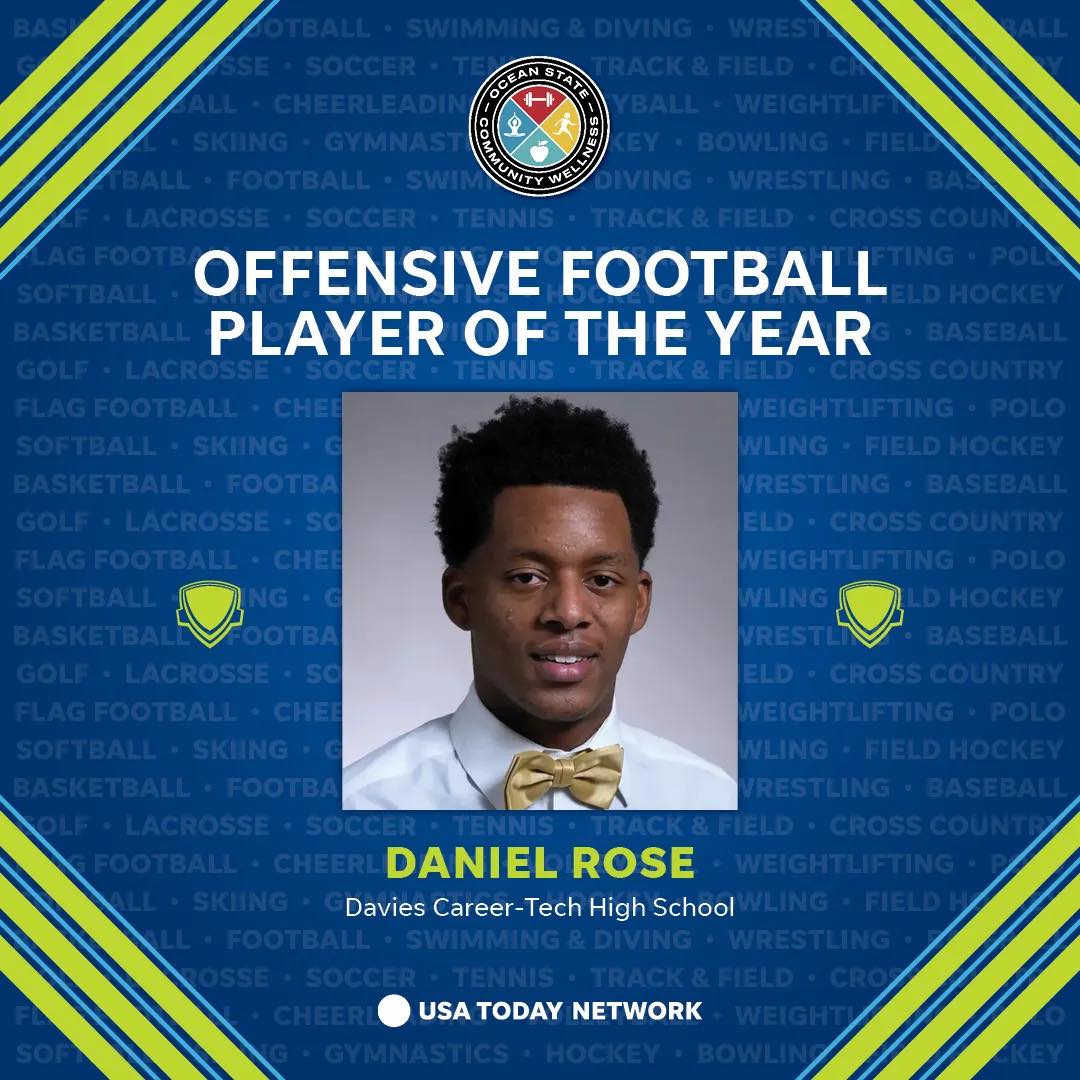 Congratulations go out to <a href="/Danielrose_5/">Daniel</a> on being named Rhode Island Offensive Football Player of the Year at the <a href="/projo/">Providence Journal</a> All State Awards!