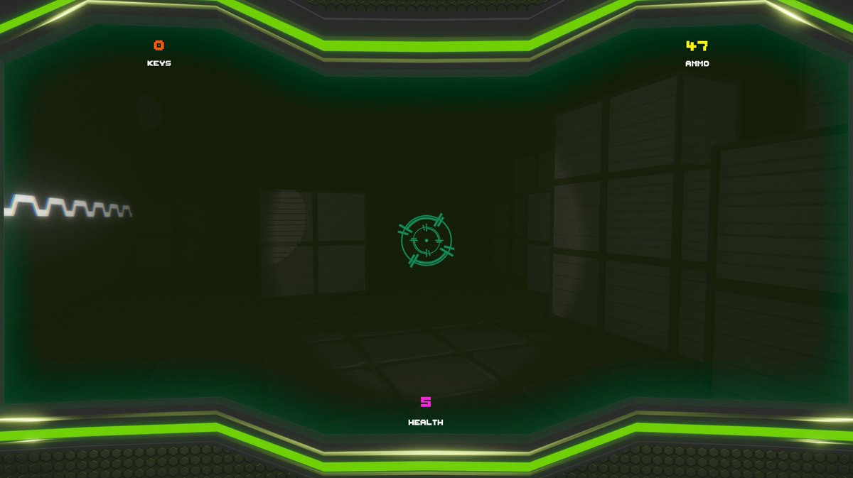 Dash_Bit's tweet photo. Been working on the UI for H.O.S.T.I.I.E lately. Decided to model and render the inside of a helmet visor to overlay over the screen in engine. It even has a red variant for when you are below half health. #gamedev #indiedeveloper #indiegamedev #metroidvania #lavalevel #indiegame https://t.co/c8RByvi6Fv