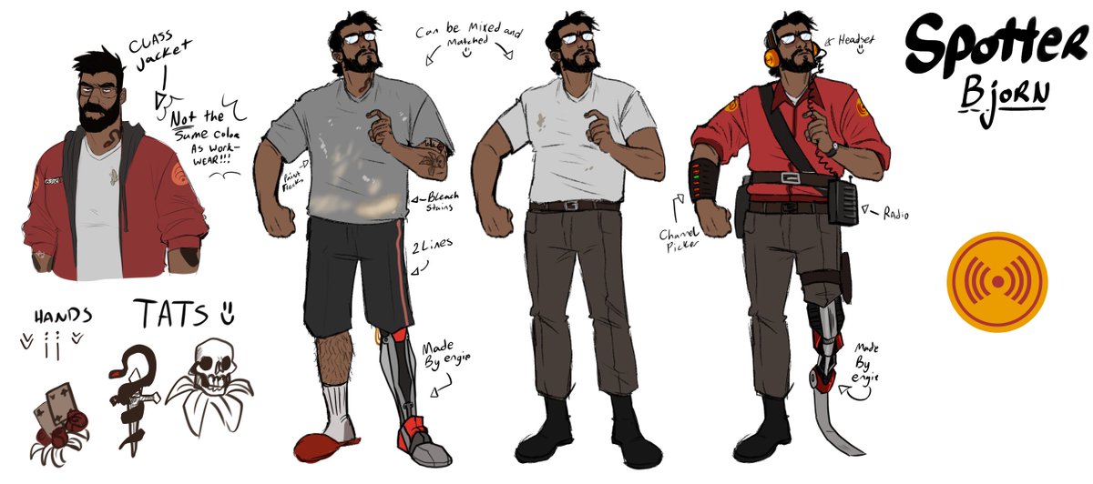 sparkaed's tweet image. finally colored the ref i sketched ages ago for my tf2 OC
hes gonna be 3 soon my boys getting so old :,)